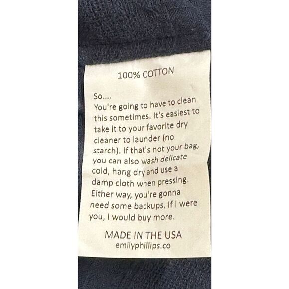 Emily Phillips 100% Cotton Shirt Dress in Navy NWT Size 5 or US 8-10 - Picture 7 of 7